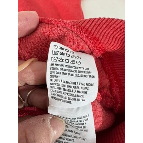 "AMERICAN EAGLE" Women's LG 2014 American Eagle Hooded Sweatshirt Preppy Grunge - Picture 6 of 10